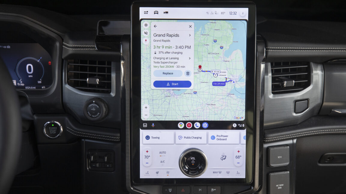 Ford EVs can now see Tesla Superchargers in Android Auto’s Google Maps