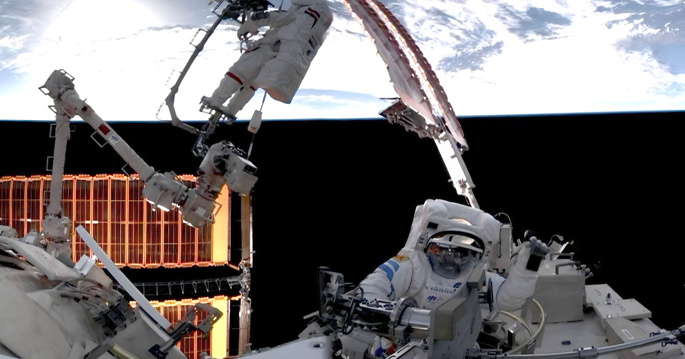 Chinese Astronauts Clamber Outside Space Station to Inspect…