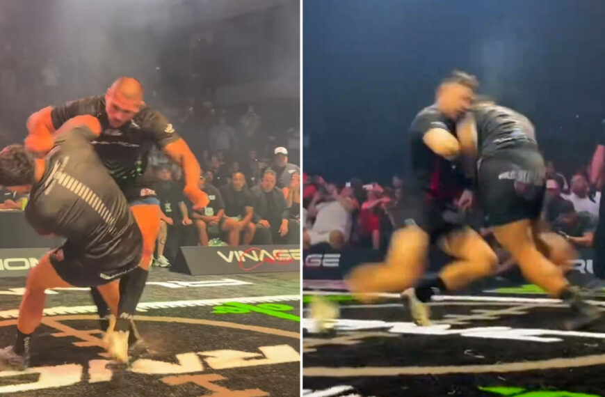 Forget the NFL: New Sport Forces Two Massive Guys to Smash Into Each Other like Rhinos