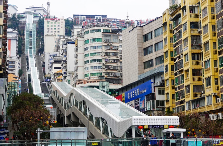 China Built the World’s Largest Outdoor Escalator, and It’s a Modern Marvel That Looks Like It Never Stops Rising Into the Sky