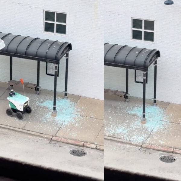 Delivery Robot Allegedly Smashes Through Bus Stop Window,&hellip;
