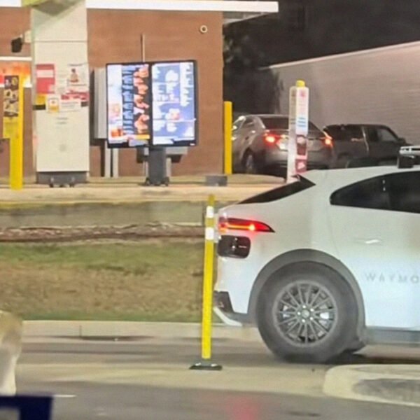 Police Officer Helplessly Waves Arms at Waymo That&hellip;