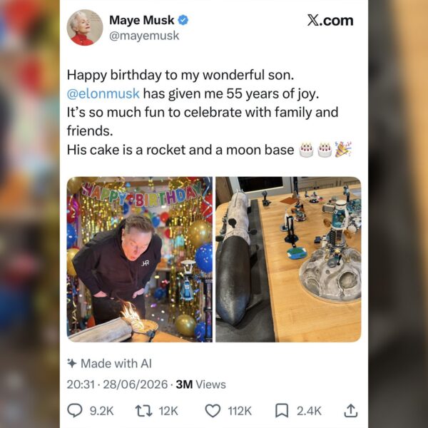 Elon Musk’s Mother Posts Happy Birthday Image for Him That, on Closer Inspection, Is Devastatingly Sad