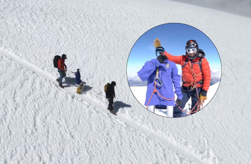 Humanoid Robot Preparing to Climb Mount Everest