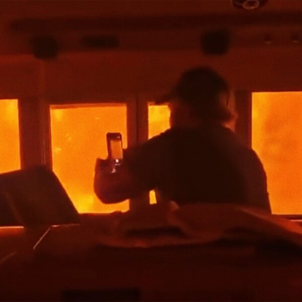 Terrifying Video Shows Locomotive Engulfed in Wildfire Flames